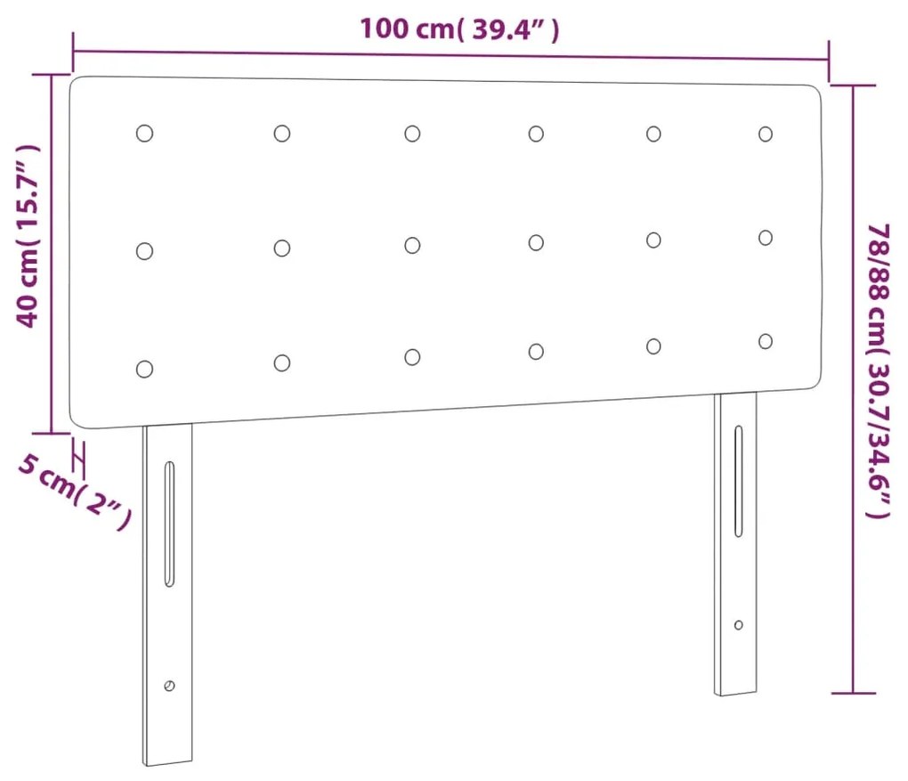 Cabeceira de cama veludo 100x5x78/88 cm cinzento-escuro