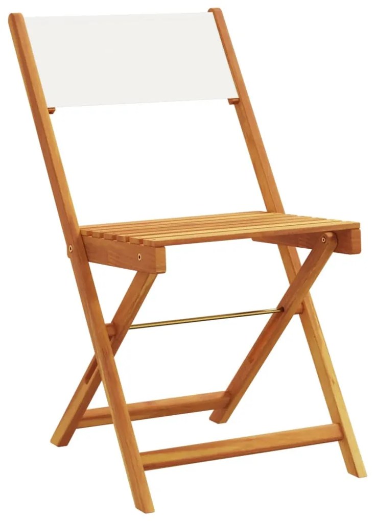 Cadeiras bistrô 2 pcs madeira acácia maciça/tecido branco nata