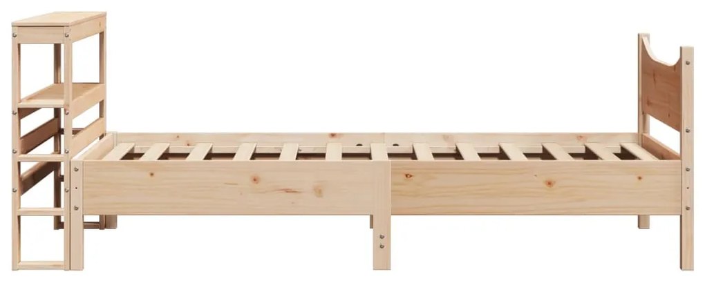 Estrutura de cama com cabeceira 75x190 cm pinho maciço