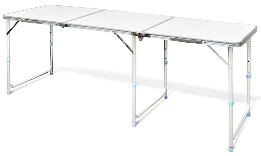 41326 vidaXL Mesa de Acampamento Dobrável e Ajustável em alumínio 180 x 60 cm