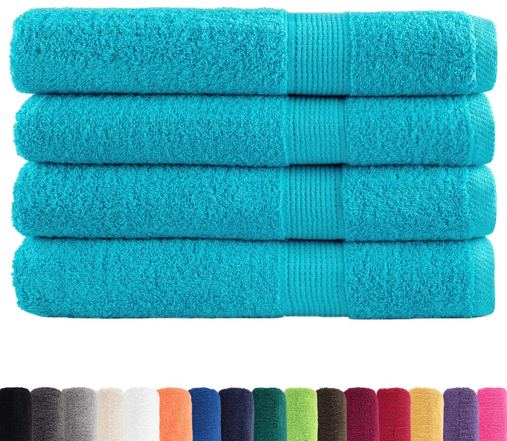 Toalhas premium SOLUND 4 pcs 100x200 cm 600 gsm turquesa