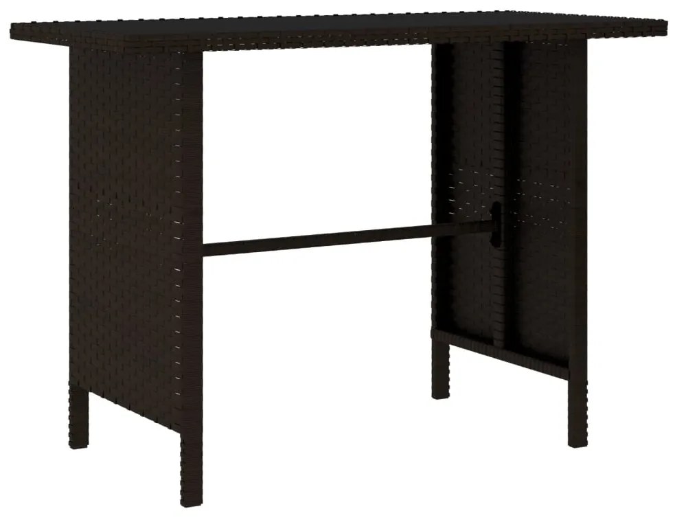 4 pcs conjunto lounge para jardim vime PE castanho