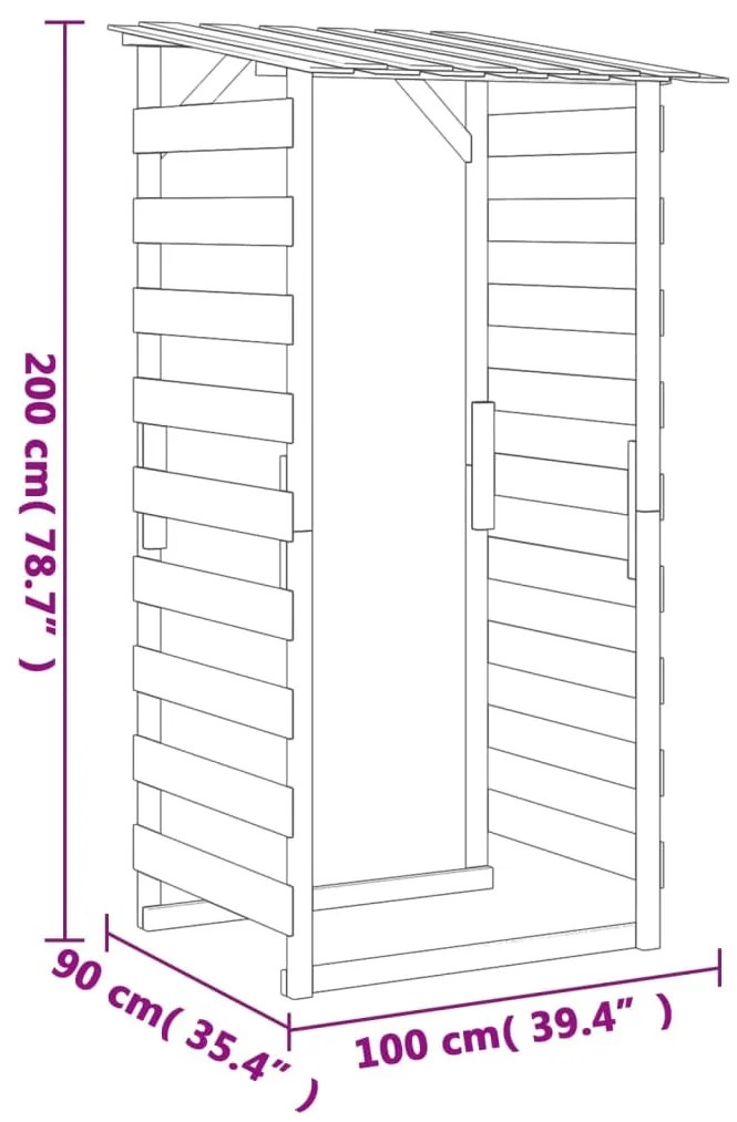 Pérgolas com telhados 2 pcs pinho impregnado 100x90x200 cm