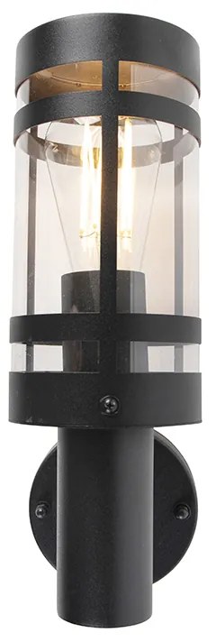 Candeeiro de parede exterior moderno preto IP44 - Gleam Moderno