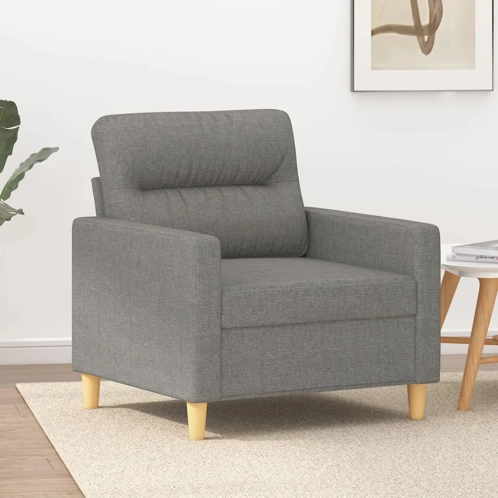 vidaXL Poltrona 60 cm tecido cinzento-escuro