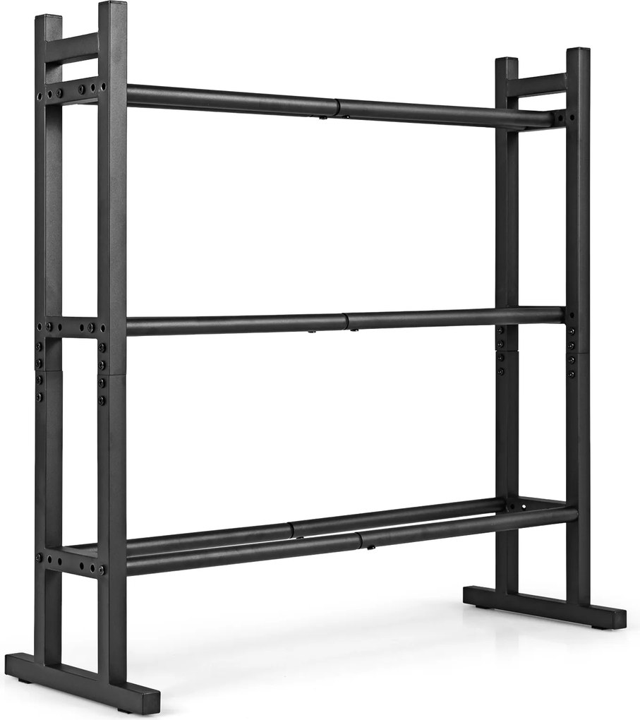 Suporte para Halteres de 3 Níveis, 80 x 30 x 80 cm, Capacidade para 240 kg, Preto