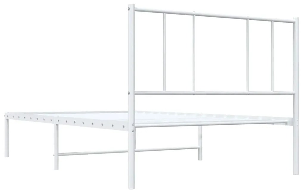 Estrutura de cama com cabeceira 100x200 cm metal branco