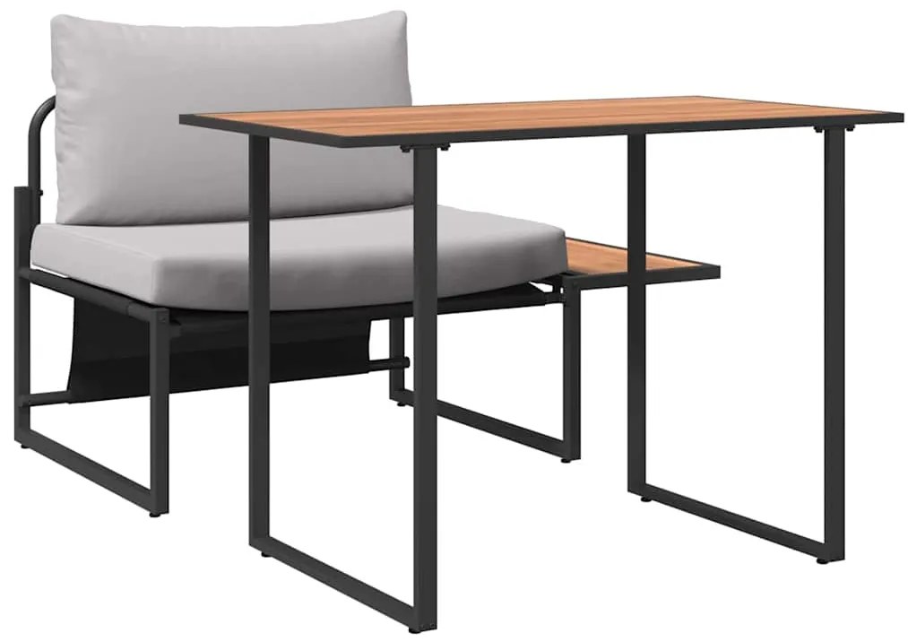 Conjunto de Jantar de Jardim de 2 Peças Cadeira Individual com Almofad