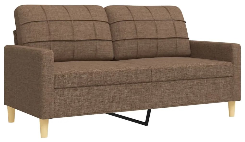 4 pcs conjunto de sofás c/ almofadas/apoio pés tecido castanho