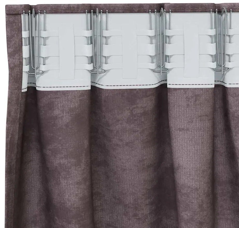 Cortina de Veludo 2 peças com Ilhós Castanho 260 x 140 cm