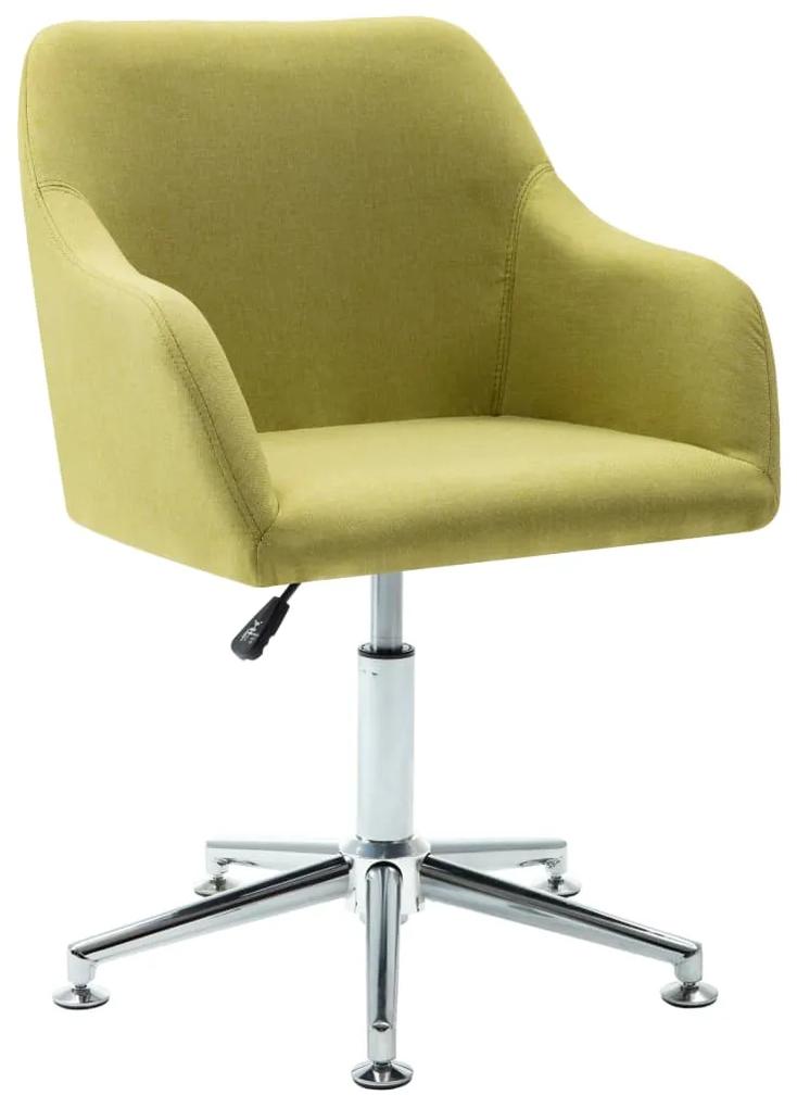 278510 vidaXL Cadeira de escritório giratória tecido verde