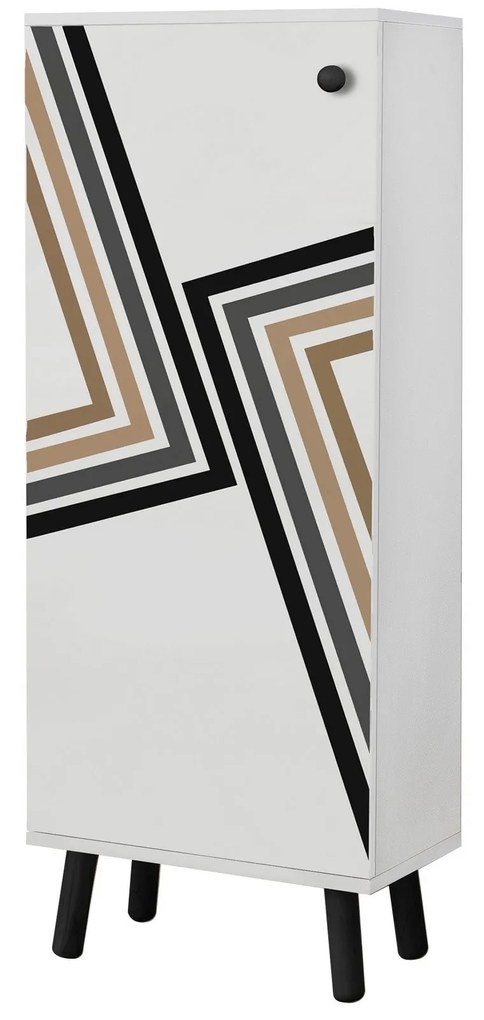 Sapateira Vegas – Branco/Preto – 50 cm x 135 cm x 38 cm