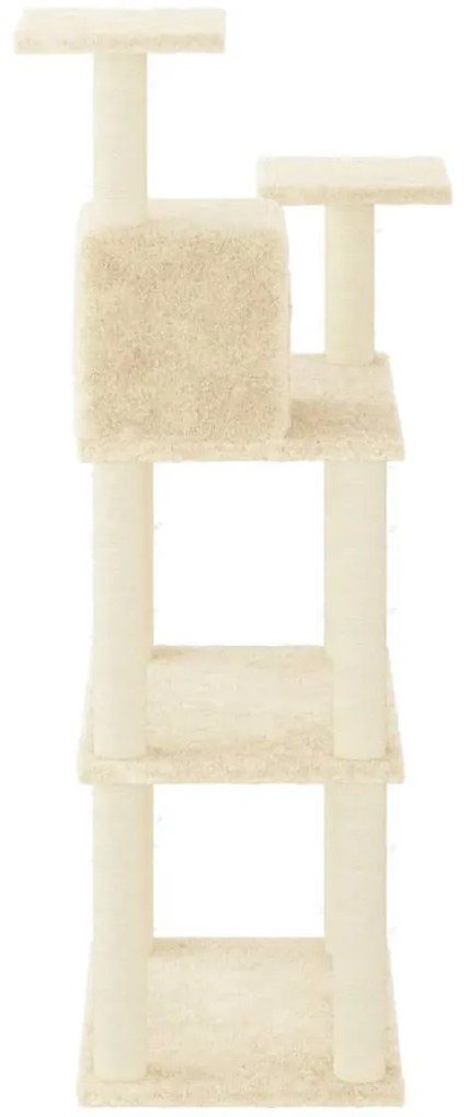 Árvore para gatos c/ postes arranhadores sisal 118,5 cm creme