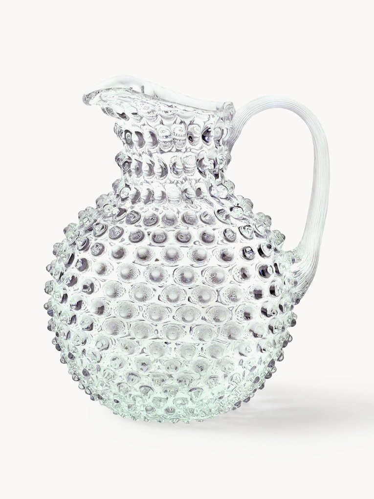 Jarro de vidro artesanal Hobnail, 2 L