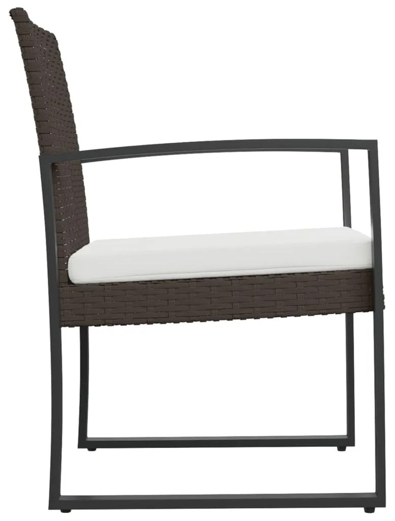 Cadeiras de jantar para jardim 2 pcs vime PP preto