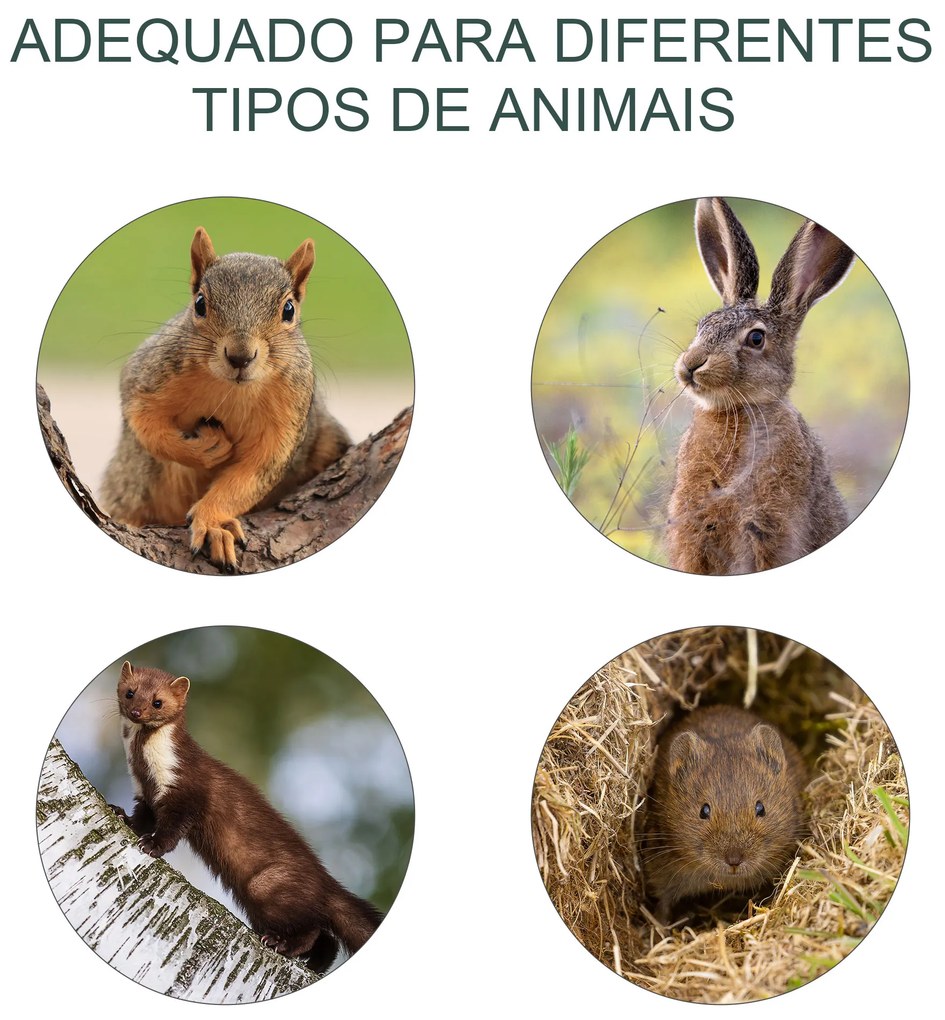 Armadilha para Animais Vivos Dobrável 66x24x30,5 cm Gaiola de Captura com Porta e Alça para Coelhos Roedores Prata