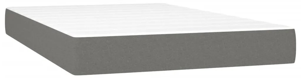 Cama box spring c/ colchão e LED 120x190 cm tecido cinza-escuro