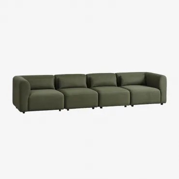 Sofá Modular De 4 Peças Fogler Tecido Pele De Borrego Amarelo Curri - Sklum