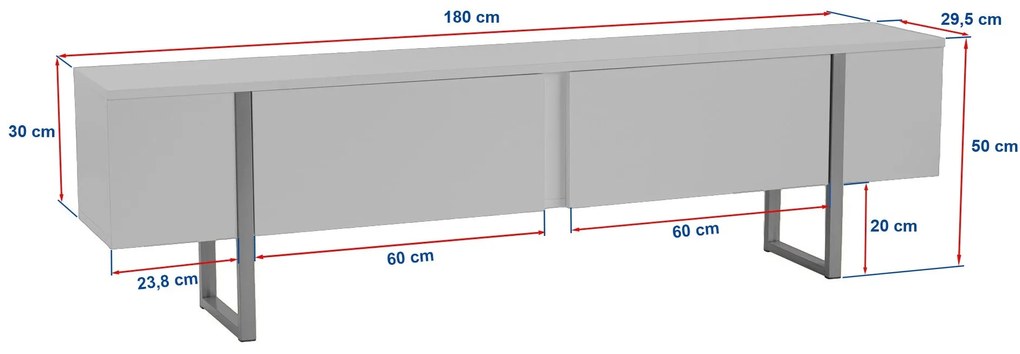 Móvel para TV Serenity - Cinza Preto - 180x50x29,5 cm