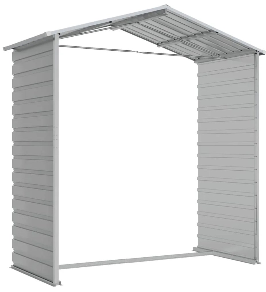 Abrigo de jardim 191x130x198 cm aço galvanizado cinzento-claro