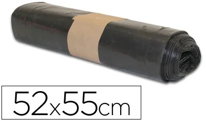 Saco de Lixo Domestico Preto 52x55cm Galga 70 Rolo de 20 Unidades