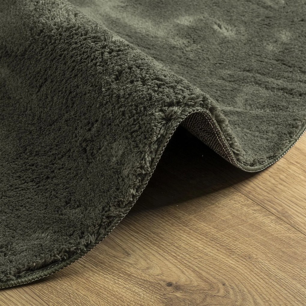 Tapete vidaXL Verde Floresta 100x200 cm Poliéster Antiderrapante