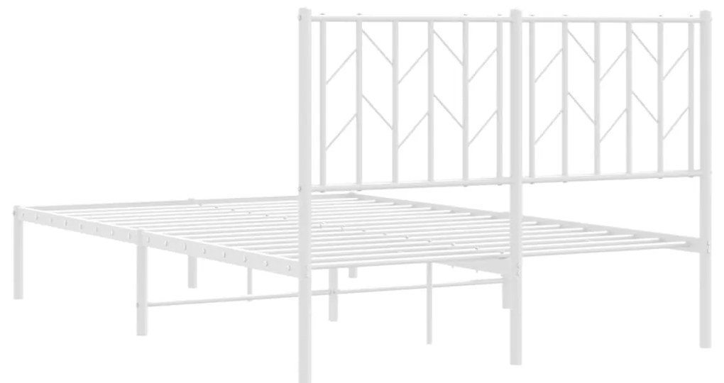 Estrutura de cama com cabeceira 120x200 cm metal branco