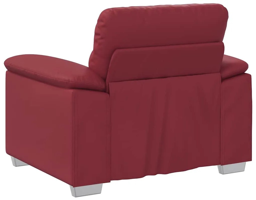 Poltrona 60 cm couro artificial vermelho tinto