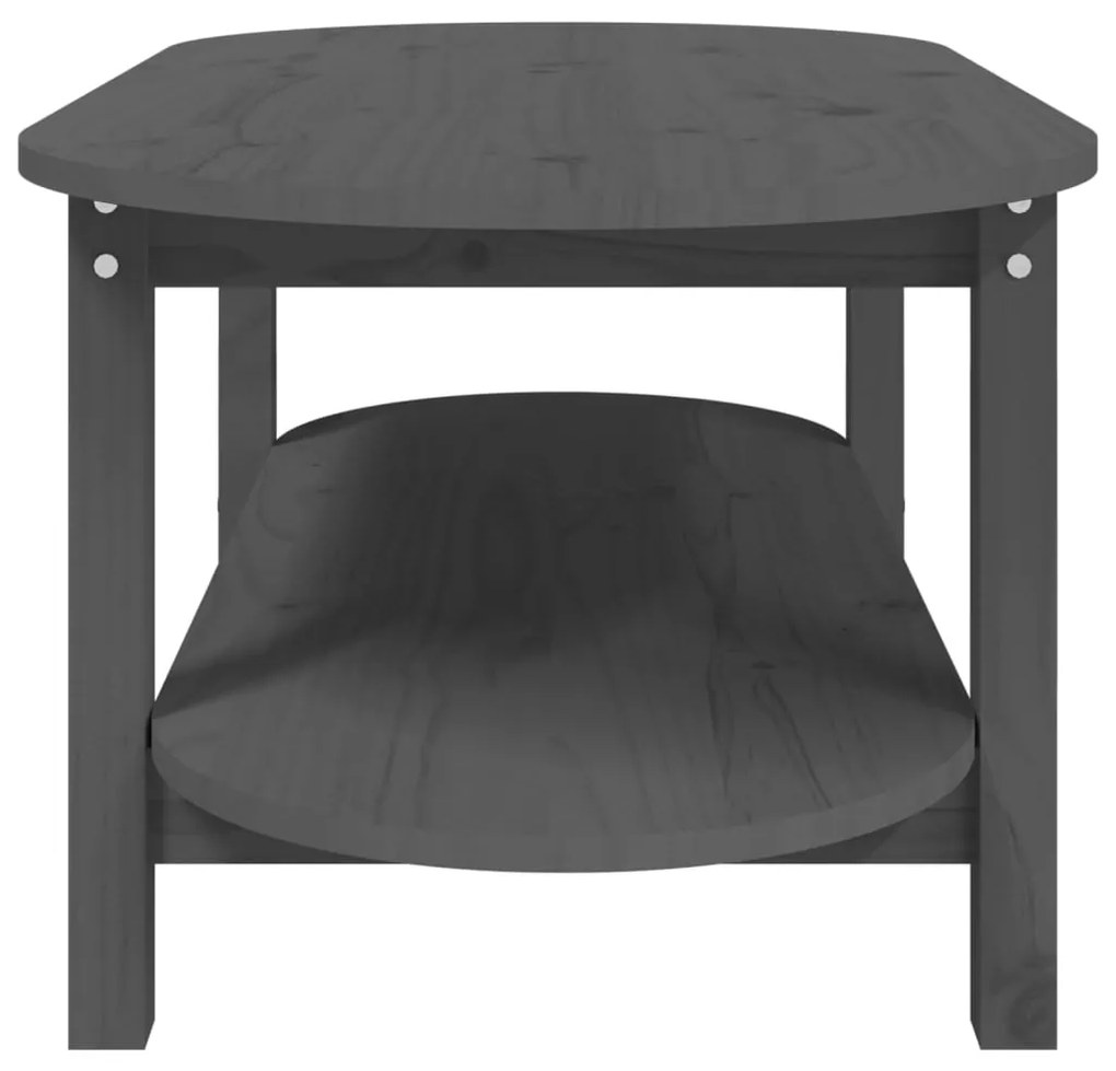 Mesa de centro 110x55x45 cm madeira de pinho maciça cinzento