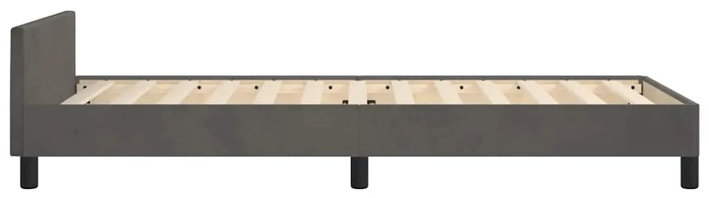 Estrutura de cama sem colchão 90x200 cm veludo cinzento-escuro