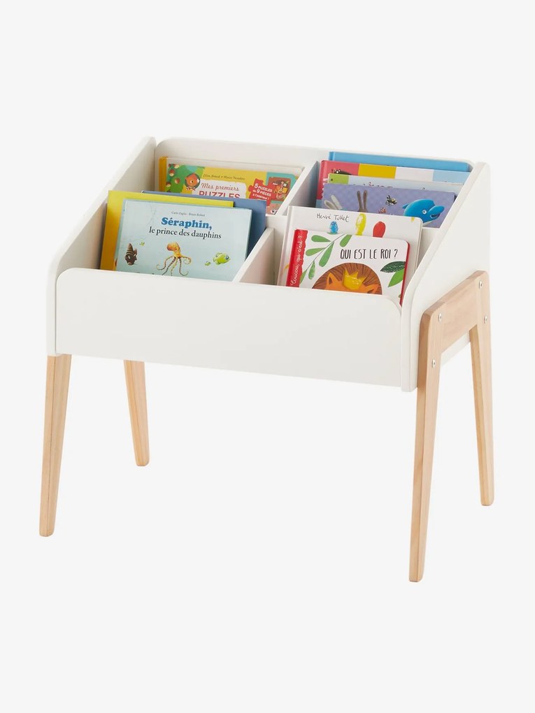 Biblioteca para livros Montessori branco claro liso