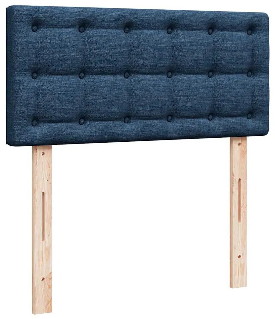 Cama otomana com colchão 90x200 cm tecido azul