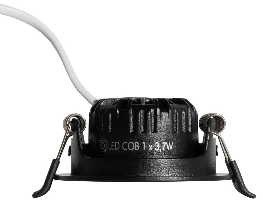Foco embutido preto inclinável 6,5cm com LED IP54 Ultra Slim - Pupil