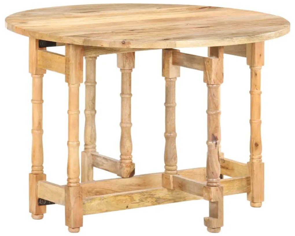Mesa de jantar redonda 110x76 cm madeira de mangueira maciça