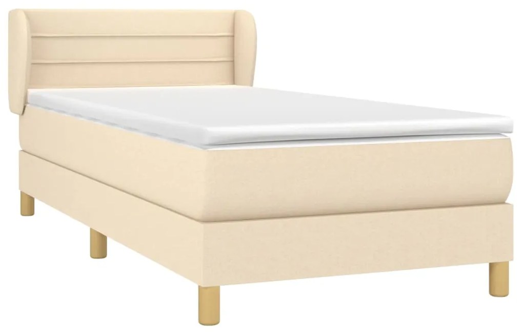 Cama com molas/colchão 90x190 cm tecido cor creme