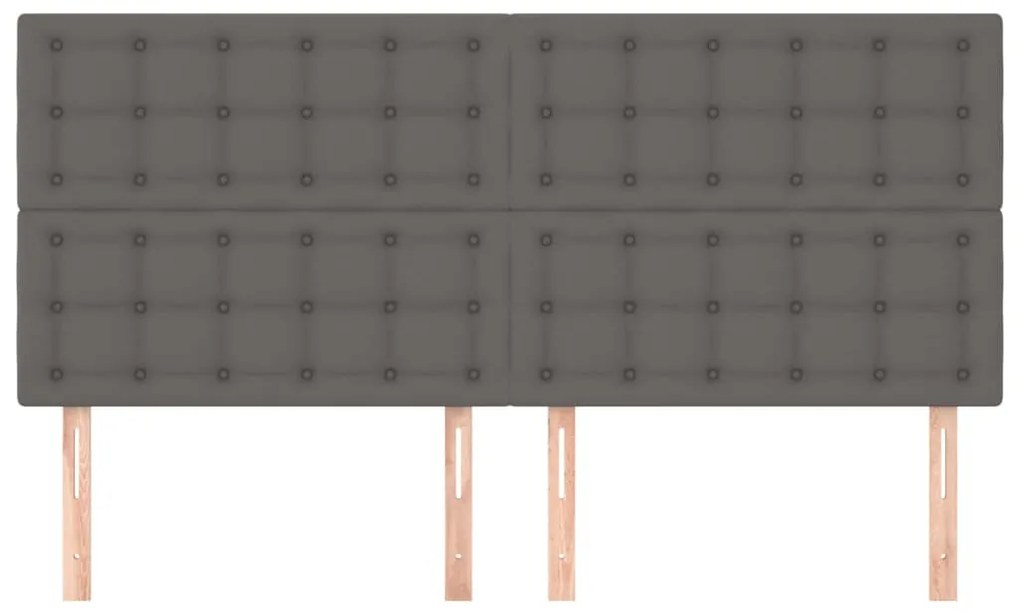 Cabeceira de cama 4 pcs couro artificial 80x5x78/88 cm cinzento