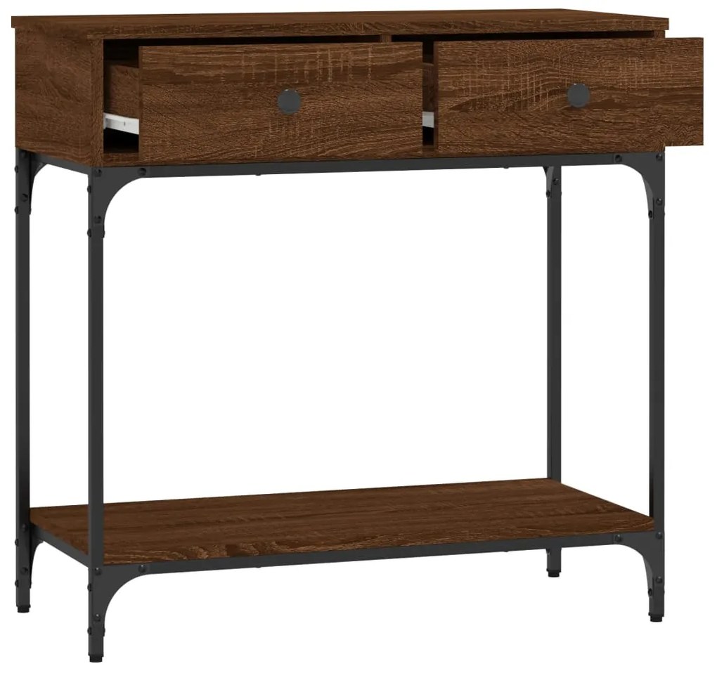 Mesa consola 75x34,5x75 cm derivados madeira carvalho castanho