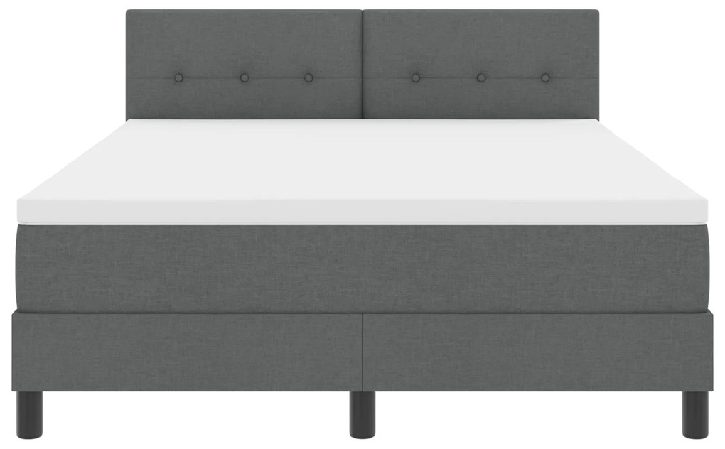 Cama Box com Colchão Cinza Escuro 160x200 cm Tecido