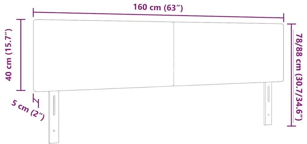 Cabeceira vidaXL Design Simples Creme 160 cm Tecido de Veludo Cotelê