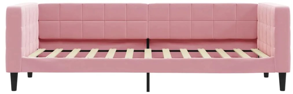 Sofá-cama com colchão 80x200 cm veludo rosa