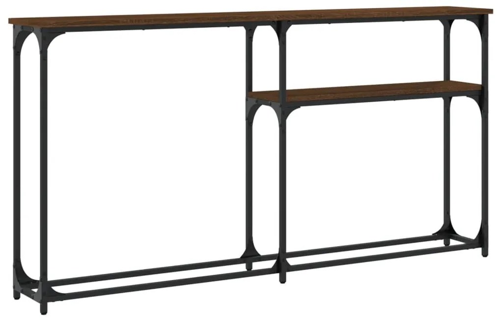 Mesa consola 145x22,5x75cm derivados madeira carvalho castanho