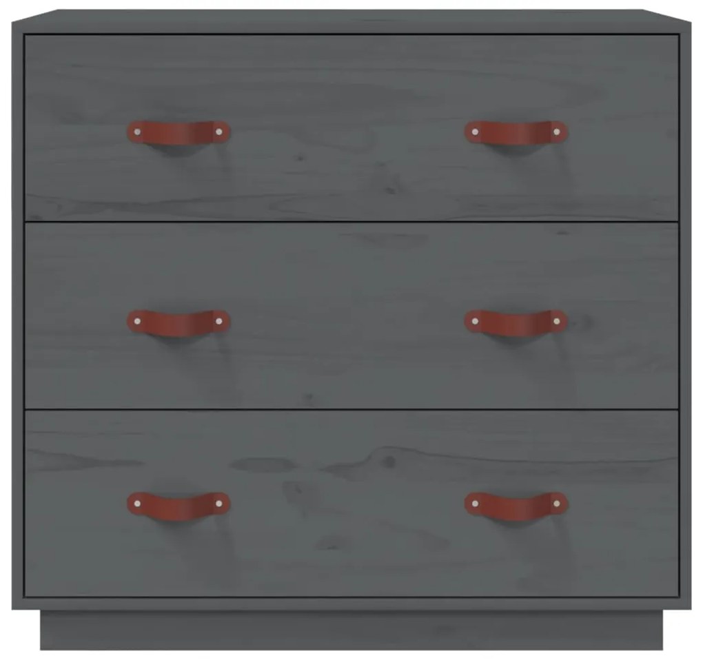 Mesa consola 80x40x75 cm madeira de pinho maciça cinza