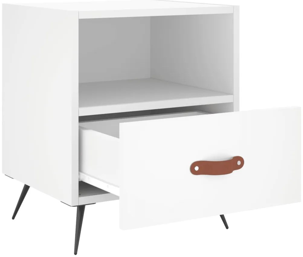 Mesas de cabeceira 2 pcs 40x35x47,5 cm deriv. de madeira branco