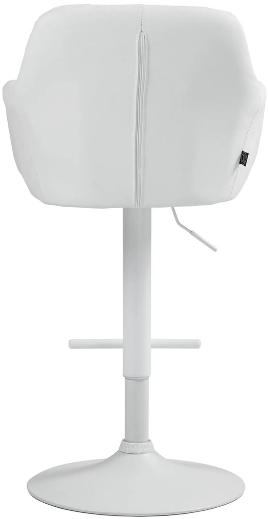 Banco de bar Natoma em couro sintético com estrutura branca 97-118 x 57 x 59 cm Branco