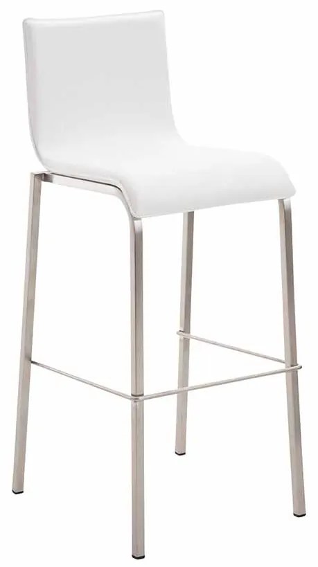 Banco de bar Avola em imitação de pele 103x43x51 cm Branco