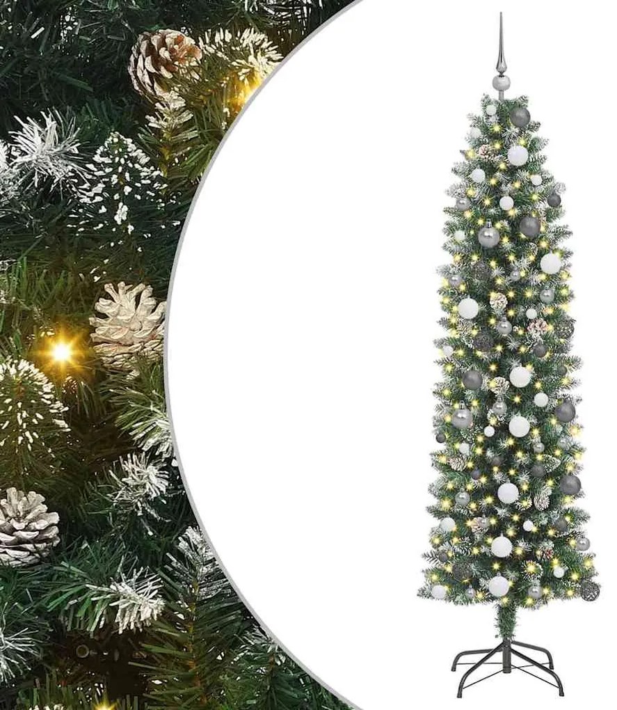 Árvore Slim de Natal Artificial Verde 210 cm