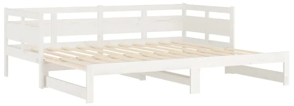 Estrutura sofá-cama de puxar 2x(80x200) cm pinho maciço branco