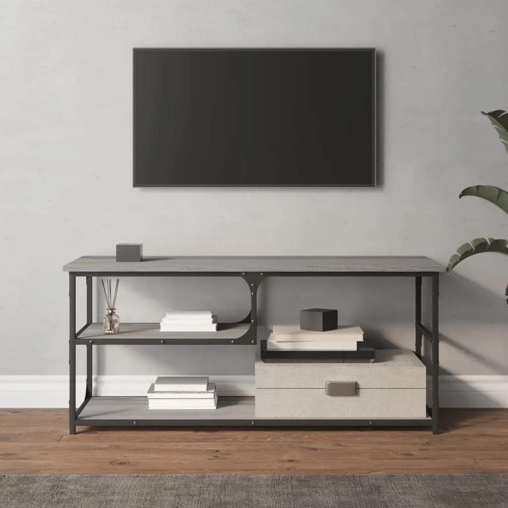 Móvel de TV 103x38x46,5 cm derivados madeira/aço cinza sonoma