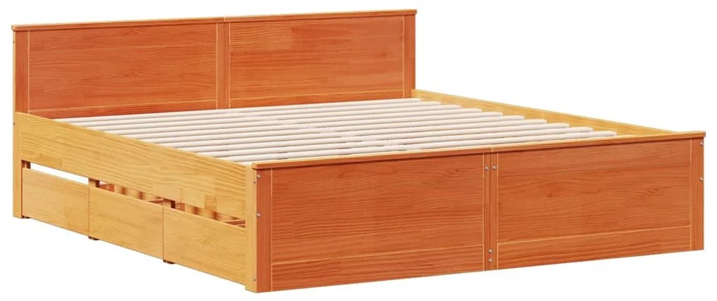 Cama com estante sem colchão 180x200 cm pinho maciço