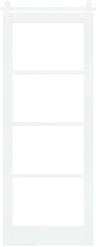 Conjunto de Porta de Correr vidaXL com Ferragens Brancas 83x211 cm Mad